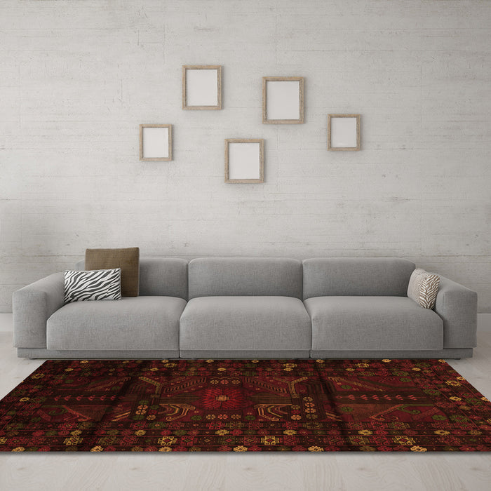 Machine Washable Persian Orange Traditional Area Rugs in a Living Room, wshtr2440org