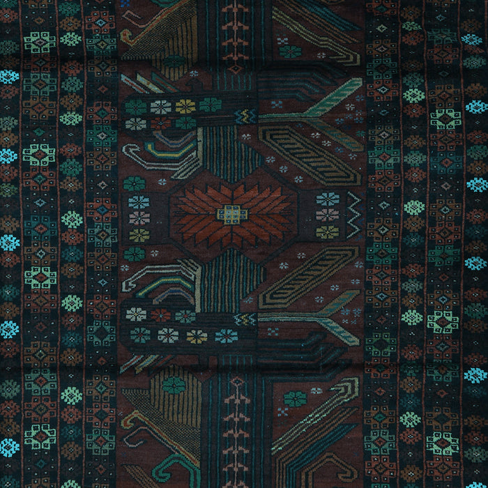 Machine Washable Persian Light Blue Traditional Rug, wshtr2440lblu