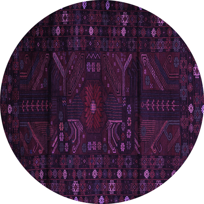Round Persian Purple Traditional Rug, tr2440pur