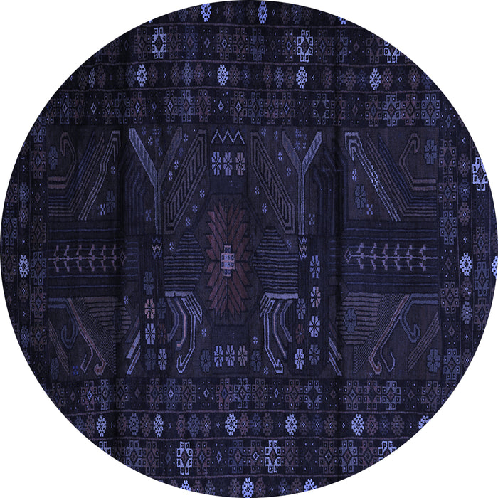 Round Persian Blue Traditional Rug, tr2440blu