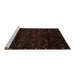 Sideview of Machine Washable Persian Brown Traditional Rug, wshtr2440brn