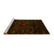 Sideview of Machine Washable Persian Yellow Traditional Rug, wshtr2440yw