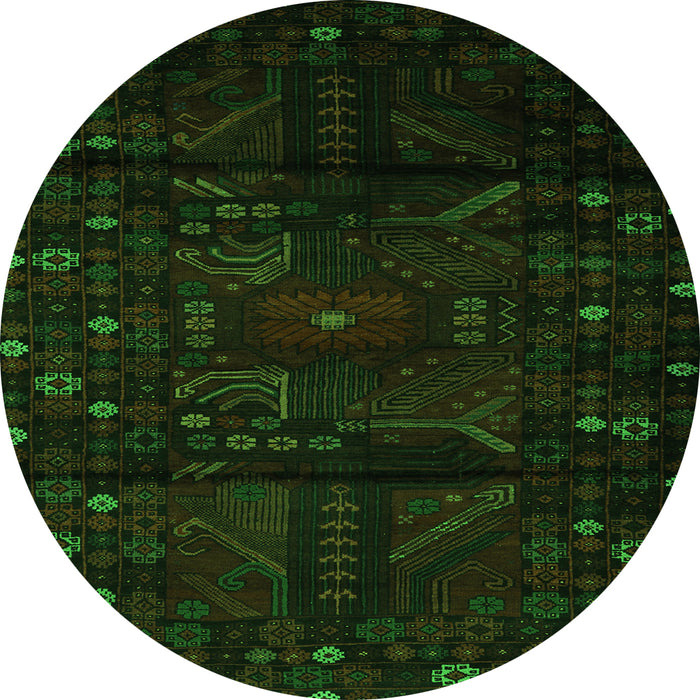 Square Persian Green Traditional Rug, tr2440grn