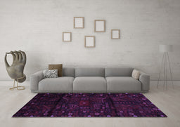 Machine Washable Persian Purple Traditional Area Rugs in a Living Room, wshtr2440pur