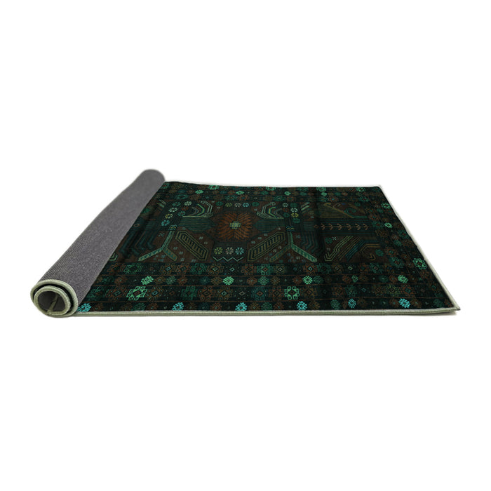 Sideview of Persian Turquoise Traditional Rug, tr2440turq