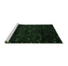 Sideview of Machine Washable Persian Emerald Green Traditional Area Rugs, wshtr2440emgrn