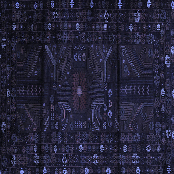 Square Machine Washable Persian Blue Traditional Rug, wshtr2440blu