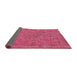 Sideview of Traditional Dark Hot Pink Persian Rug, tr2441