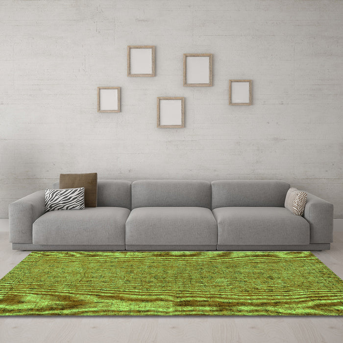 Machine Washable Persian Green Bohemian Area Rugs in a Living Room,, wshtr2441grn