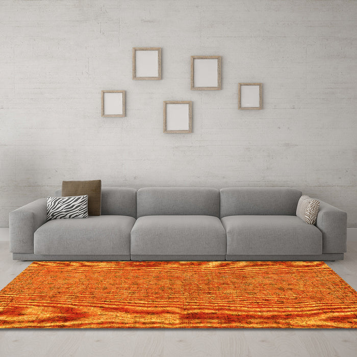 Machine Washable Persian Yellow Bohemian Rug in a Living Room, wshtr2441yw