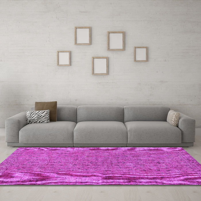 Machine Washable Persian Purple Bohemian Area Rugs in a Living Room, wshtr2441pur