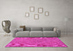 Machine Washable Persian Pink Bohemian Rug in a Living Room, wshtr2441pnk