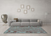 Machine Washable Persian Turquoise Bohemian Area Rugs in a Living Room,, wshtr2441turq