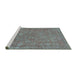 Sideview of Machine Washable Persian Turquoise Bohemian Area Rugs, wshtr2441turq