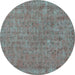 Round Persian Turquoise Bohemian Rug, tr2441turq