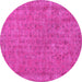 Round Persian Pink Bohemian Rug, tr2441pnk