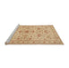 Sideview of Machine Washable Traditional Orange Rug, wshtr2442