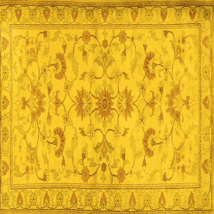 Square Persian Yellow Traditional Rug, tr2442yw