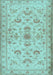 Machine Washable Persian Light Blue Traditional Rug, wshtr2442lblu