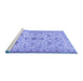 Sideview of Machine Washable Persian Blue Traditional Rug, wshtr2442blu