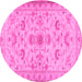 Round Persian Pink Traditional Rug, tr2442pnk