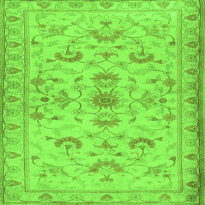 Round Machine Washable Persian Green Traditional Area Rugs, wshtr2442grn