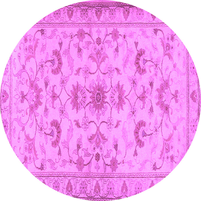 Round Machine Washable Persian Purple Traditional Area Rugs, wshtr2442pur