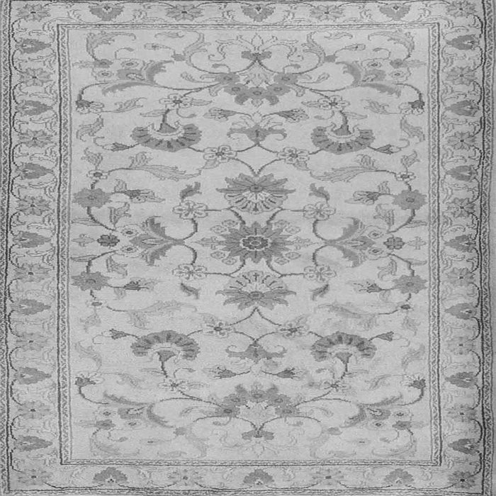 Round Machine Washable Persian Gray Traditional Rug, wshtr2442gry