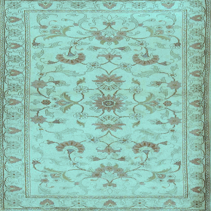 Square Machine Washable Persian Light Blue Traditional Rug, wshtr2442lblu