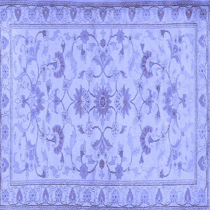 Square Machine Washable Persian Blue Traditional Rug, wshtr2442blu