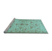 Sideview of Machine Washable Persian Light Blue Traditional Rug, wshtr2442lblu