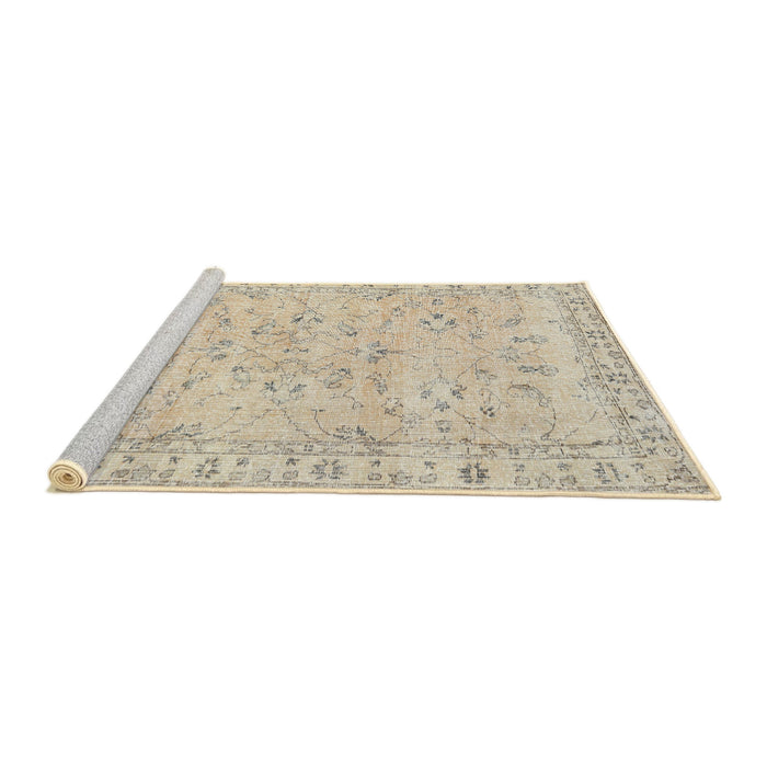 Sideview of Machine Washable Traditional Light French Beige Brown Rug, wshtr2443