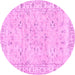 Round Persian Pink Traditional Rug, tr2443pnk