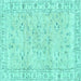 Square Persian Turquoise Traditional Rug, tr2443turq