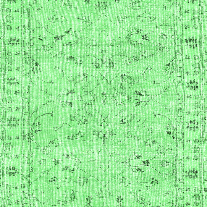 Machine Washable Persian Emerald Green Traditional Area Rugs, wshtr2443emgrn