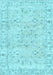 Machine Washable Persian Light Blue Traditional Rug, wshtr2443lblu