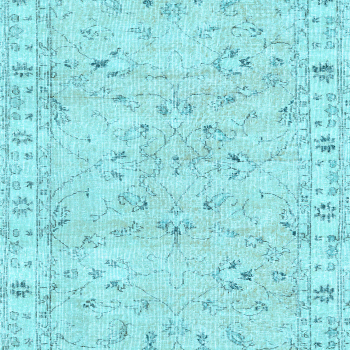 Machine Washable Persian Light Blue Traditional Rug, wshtr2443lblu