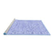 Sideview of Machine Washable Persian Blue Traditional Rug, wshtr2443blu