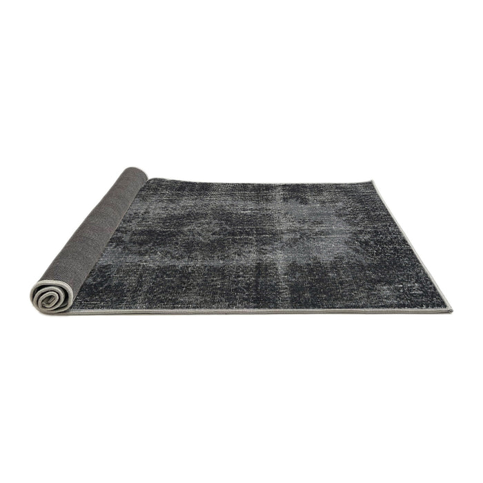 Sideview of Traditional Charcoal Black Persian Rug, tr2444