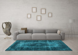 Machine Washable Persian Light Blue Traditional Rug in a Living Room, wshtr2444lblu
