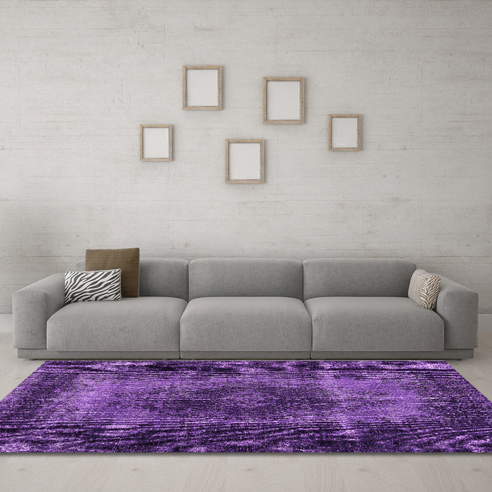 Machine Washable Persian Purple Traditional Area Rugs in a Living Room, wshtr2444pur