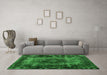 Machine Washable Persian Green Traditional Area Rugs in a Living Room,, wshtr2444grn