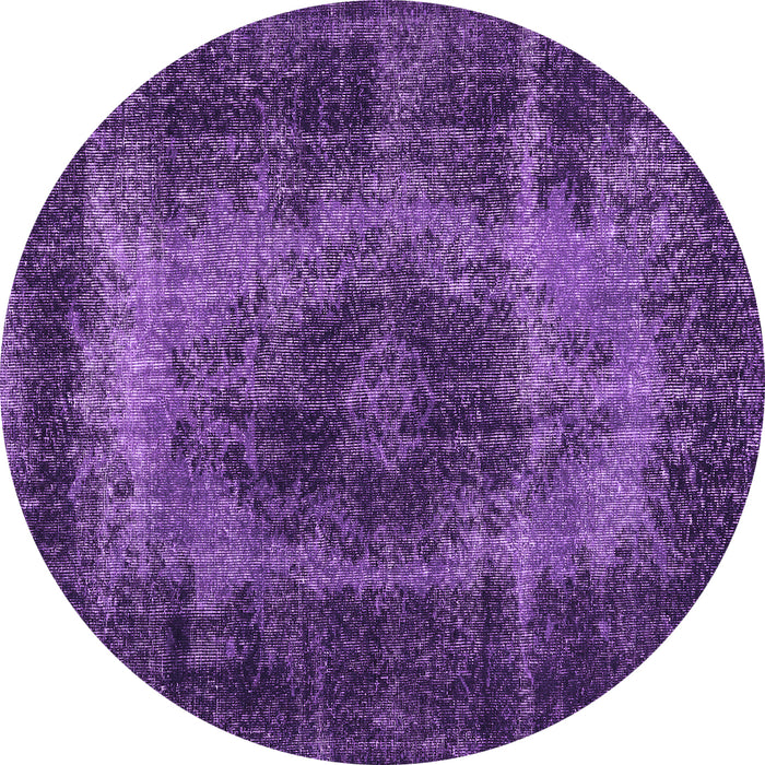 Round Machine Washable Persian Purple Traditional Area Rugs, wshtr2444pur