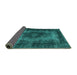 Sideview of Persian Turquoise Traditional Rug, tr2444turq