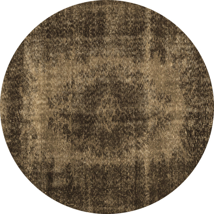 Round Machine Washable Persian Brown Traditional Rug, wshtr2444brn