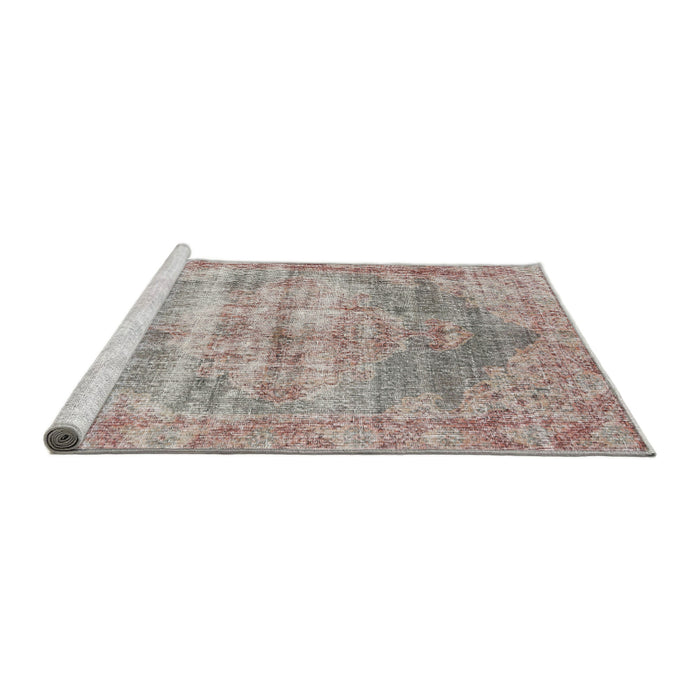 Sideview of Machine Washable Traditional Rose G Pink Rug, wshtr2445
