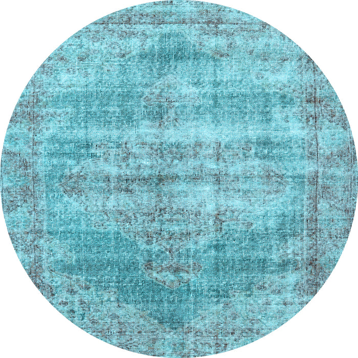 Round Machine Washable Persian Light Blue Traditional Rug, wshtr2445lblu