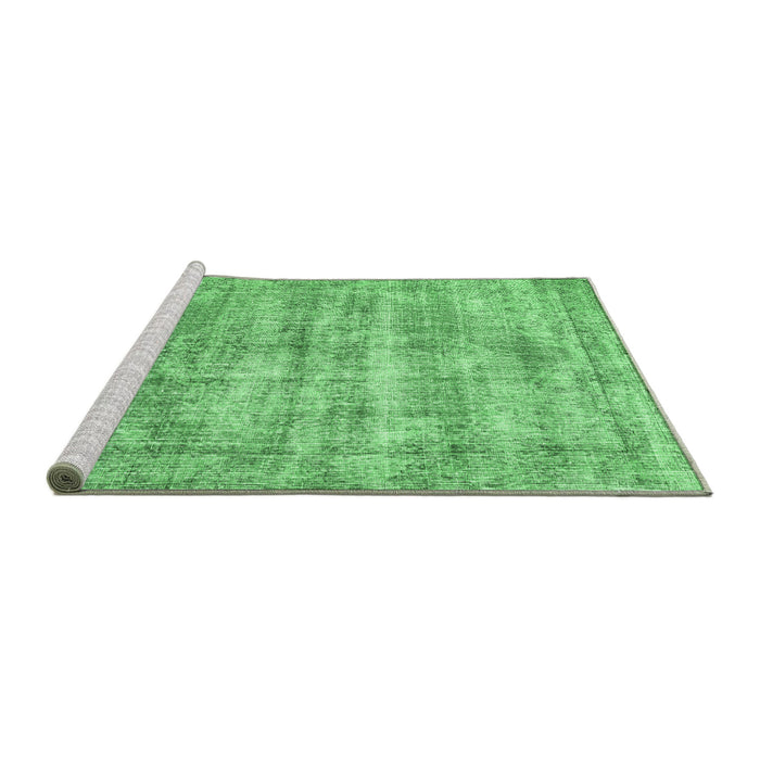 Sideview of Machine Washable Persian Emerald Green Traditional Area Rugs, wshtr2445emgrn