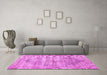 Machine Washable Persian Pink Traditional Rug in a Living Room, wshtr2445pnk