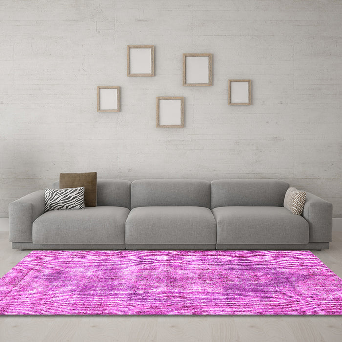 Machine Washable Persian Pink Traditional Rug in a Living Room, wshtr2445pnk